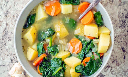 Rustic Vegetarian Garlic Veg Soup